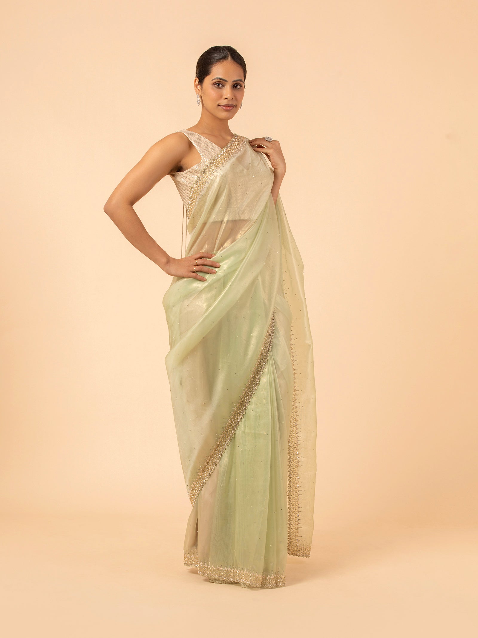 Mint Luminescence Saree