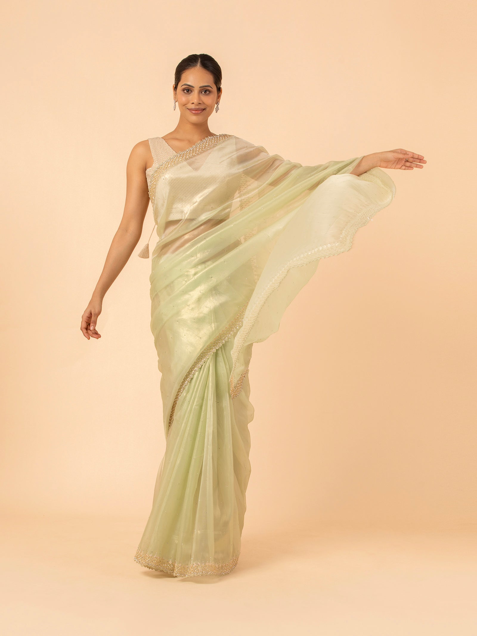 Mint Luminescence Saree