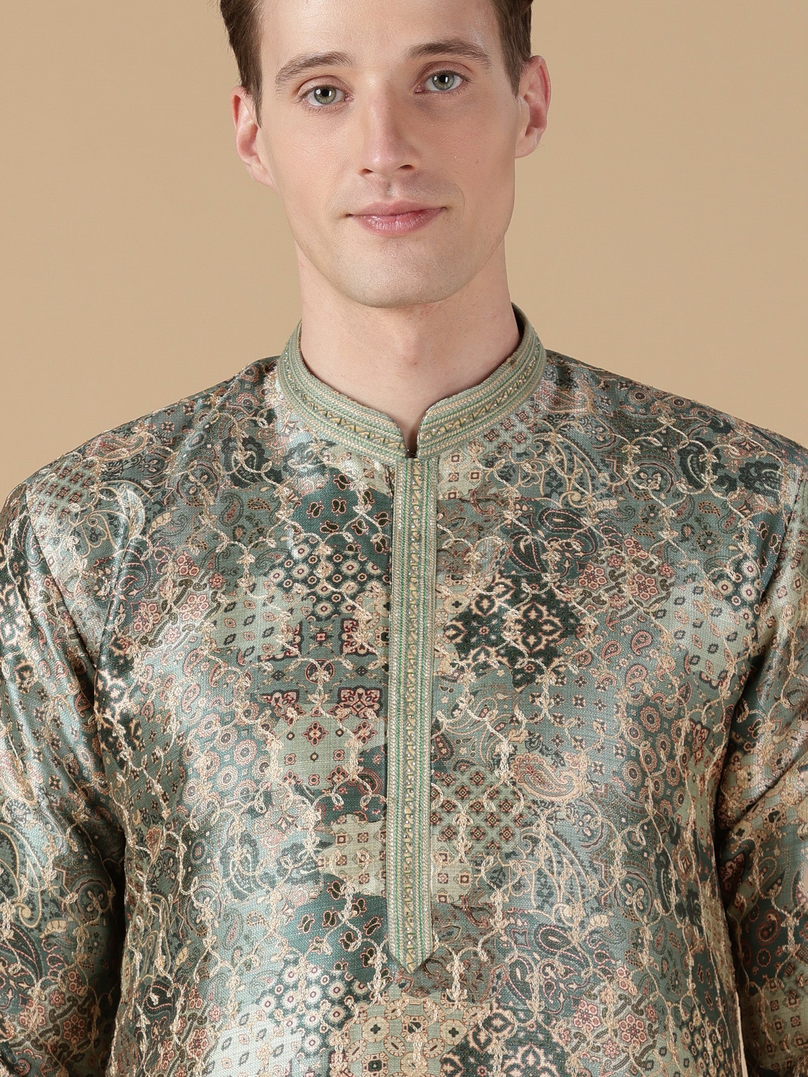 Deep Olive Renaissance Kurta Set
