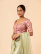 Blush Brocade Scoop Neck Blouse