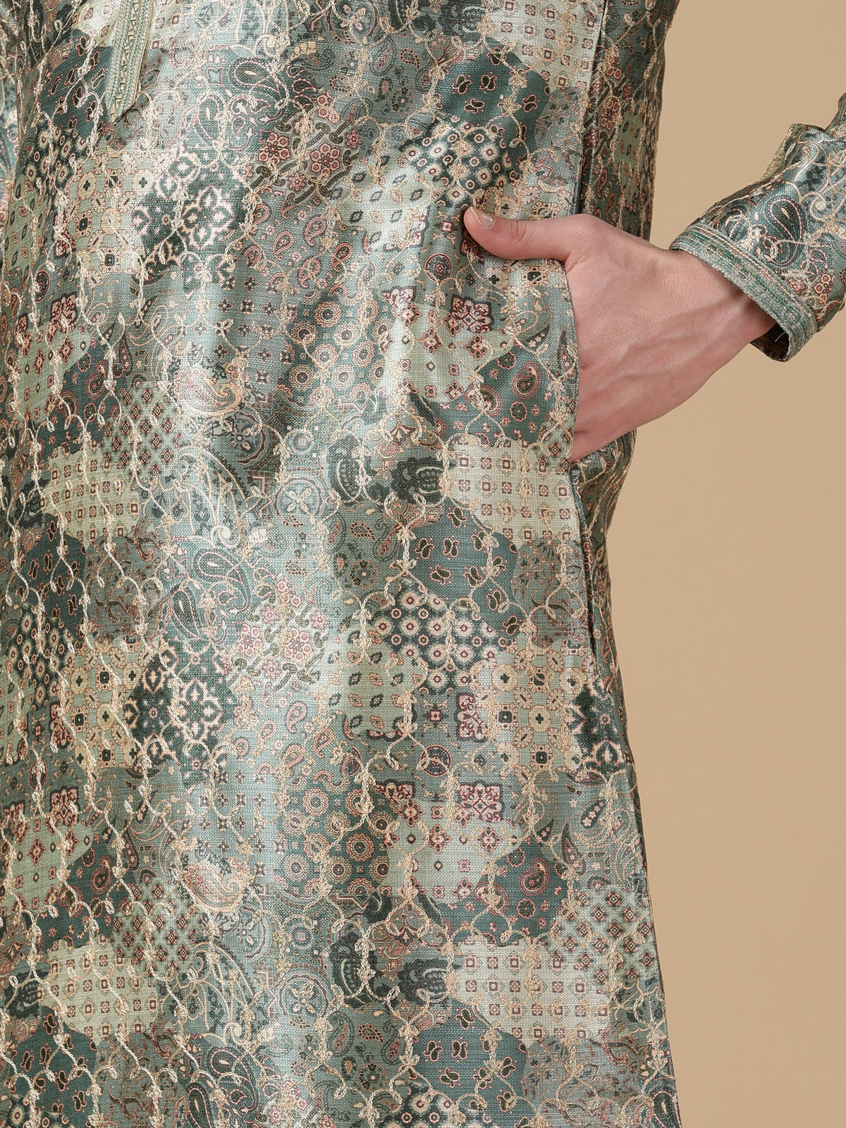 Deep Olive Renaissance Kurta Set