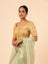 Golden Brocade Scoop Neck Blouse