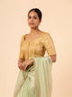 Golden Brocade Scoop Neck Blouse