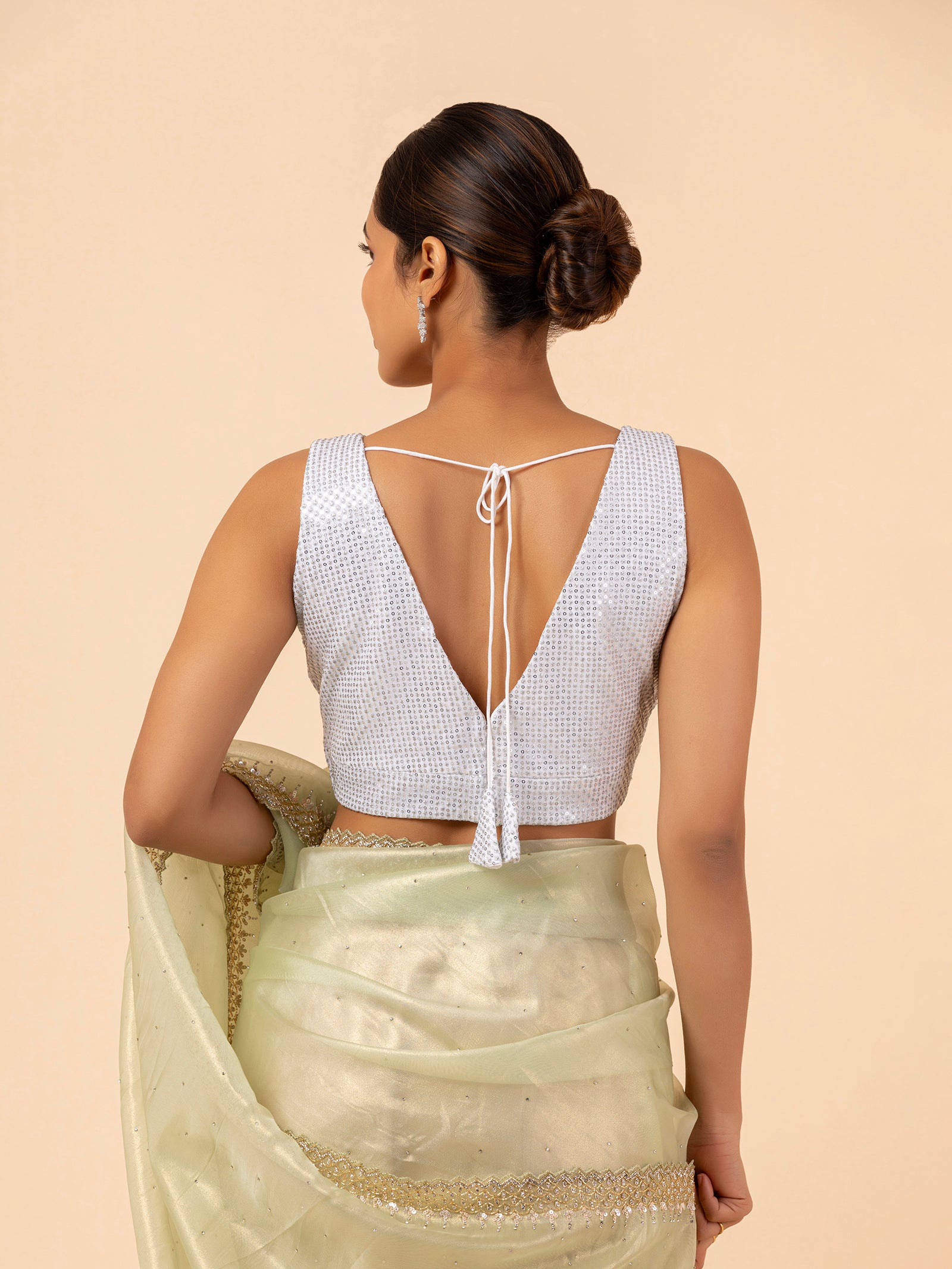 Pearl Sequin V-Neck Blouse