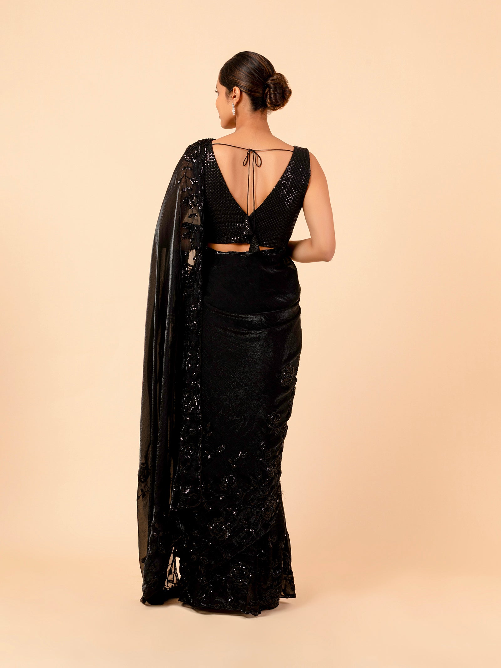 Midnight Sequin Noir Saree