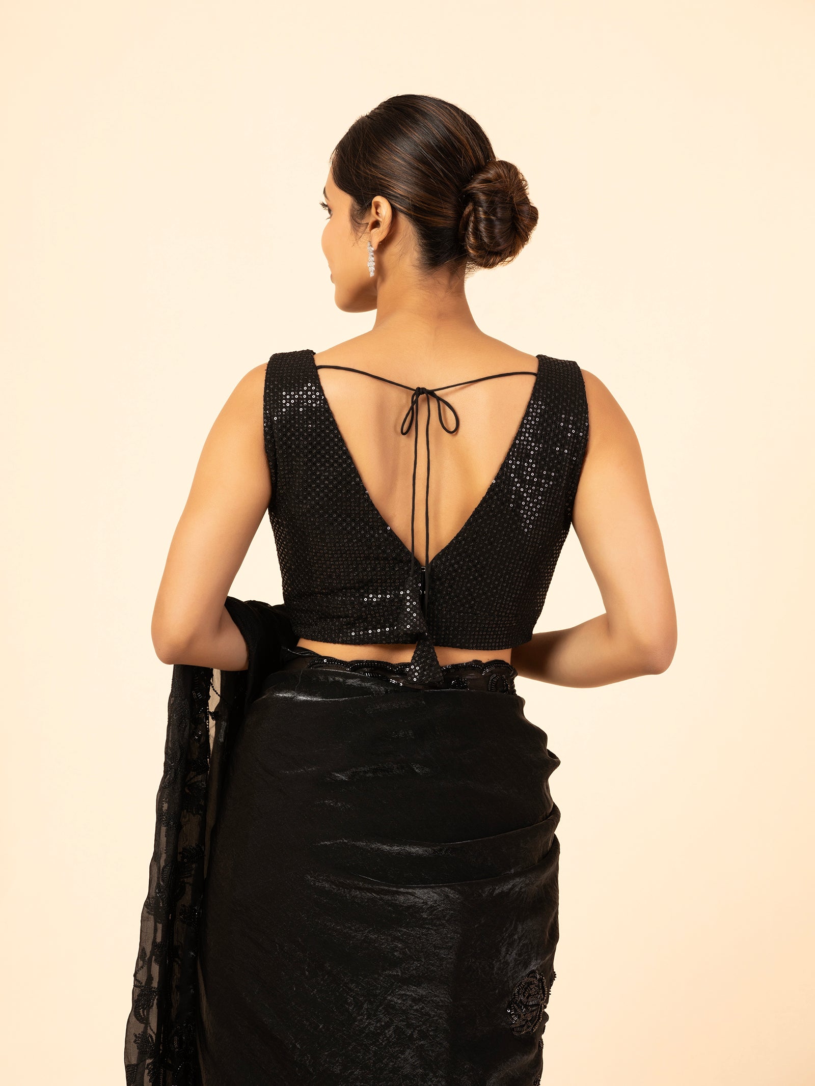 Onyx Sequin V-Neck Blouse