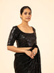 Jet Onyx Sequin Scoop Neck Blouse