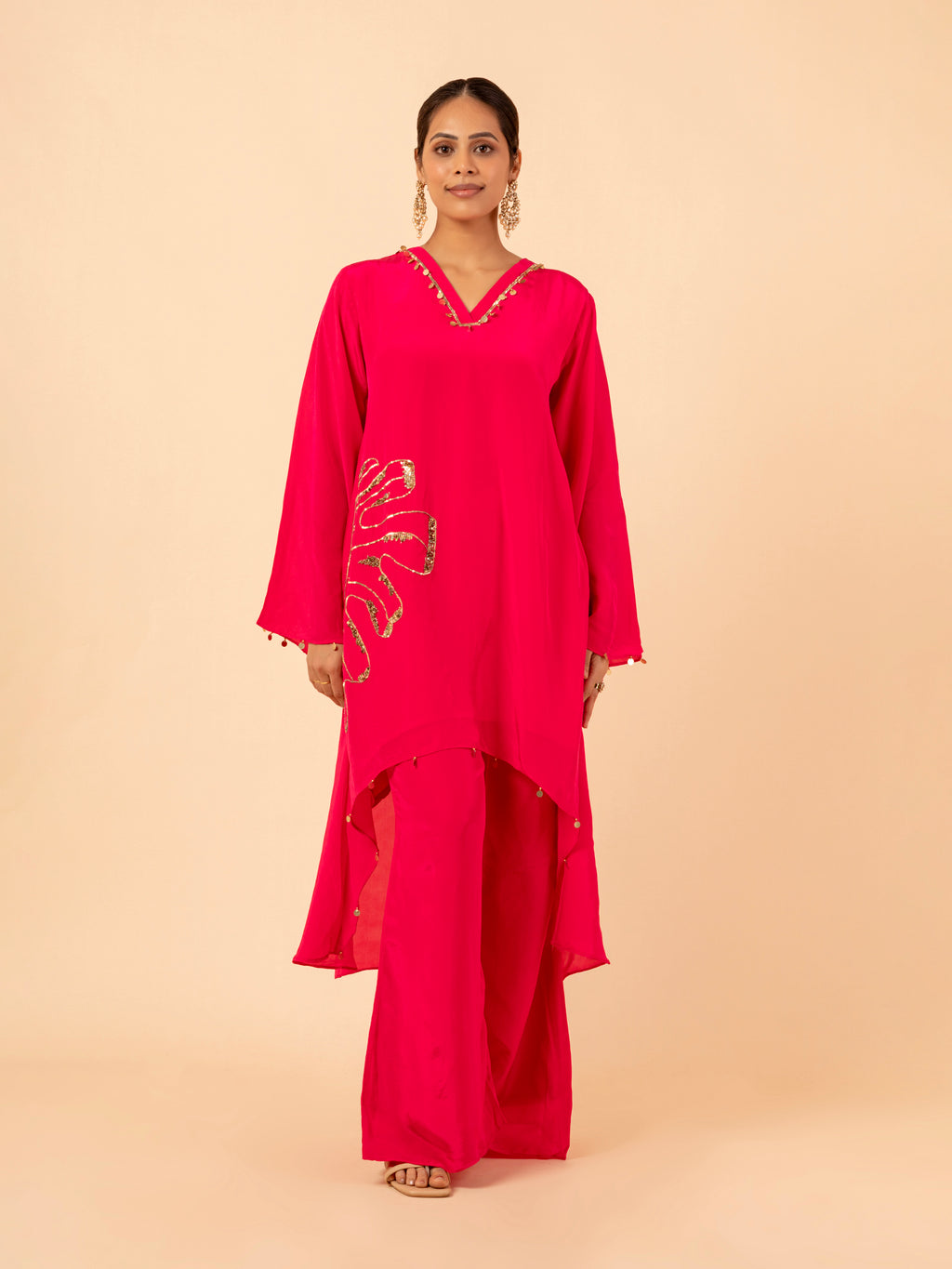 Fuschia Flora Crepe Co-ord Set