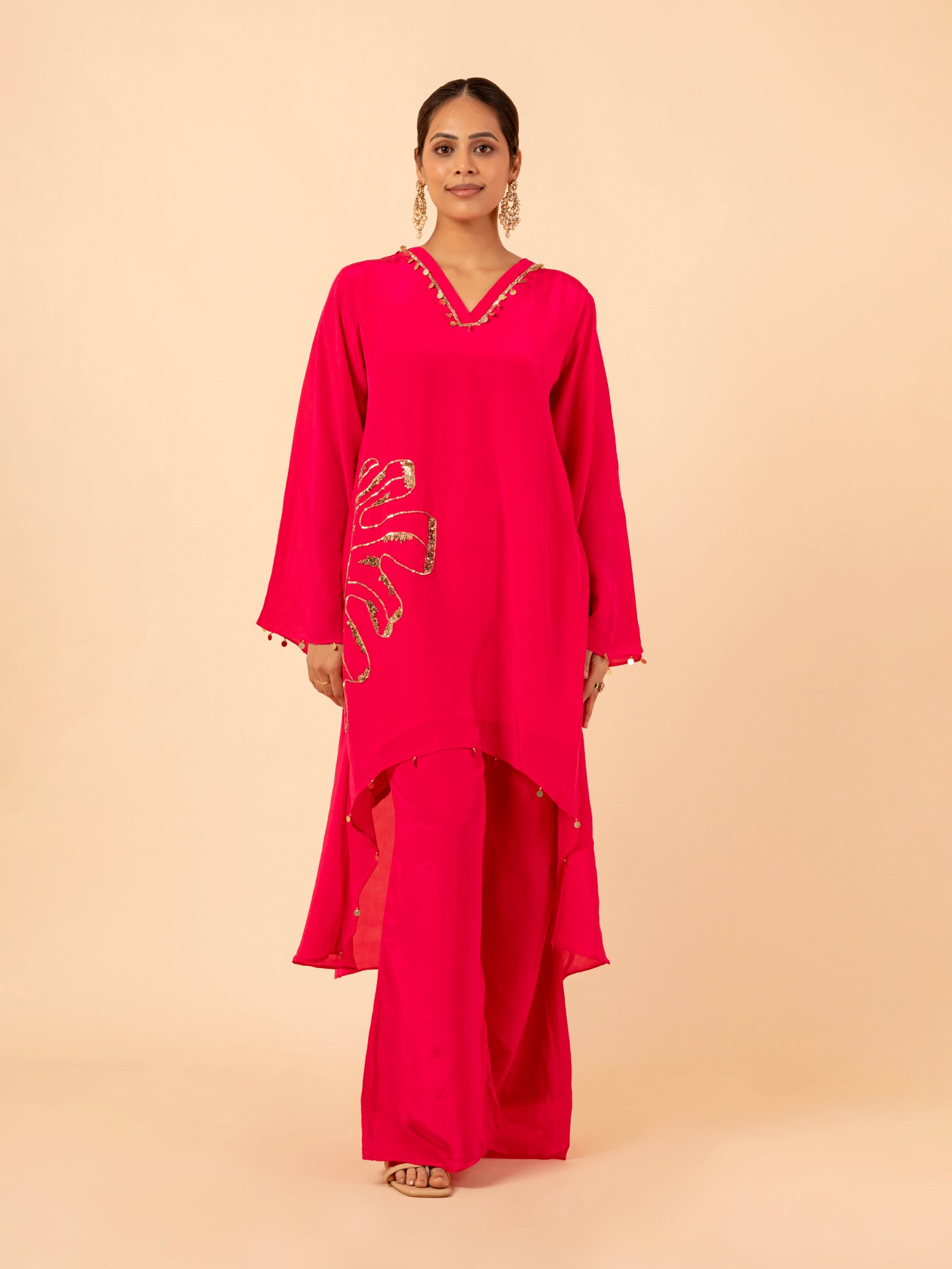 Fuschia Flora Crepe Co-ord Set