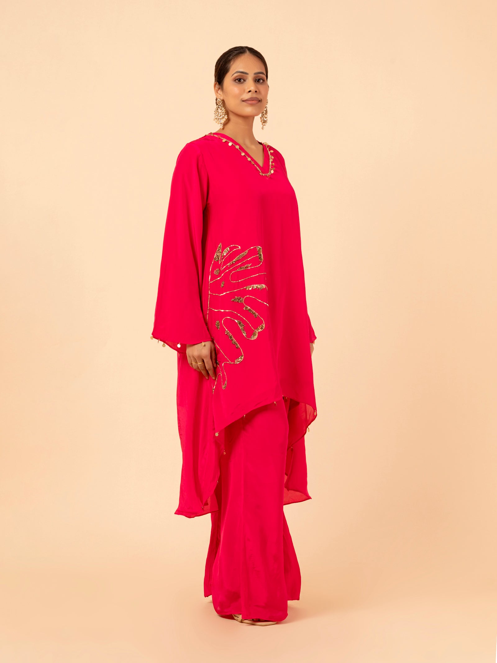 Fuschia Flora Crepe Co-ord Set
