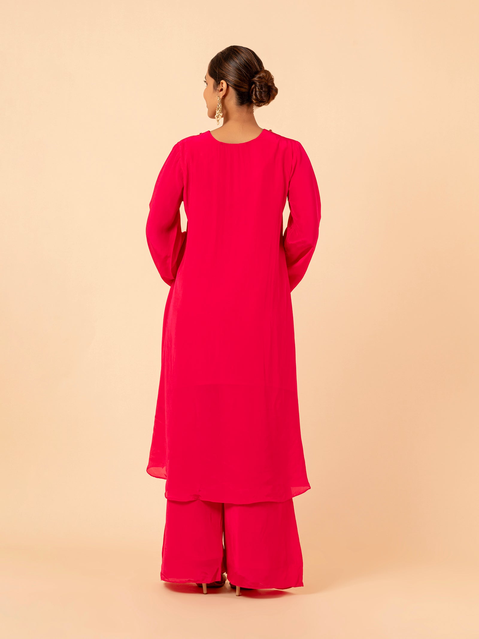 Fuschia Flora Crepe Co-ord Set