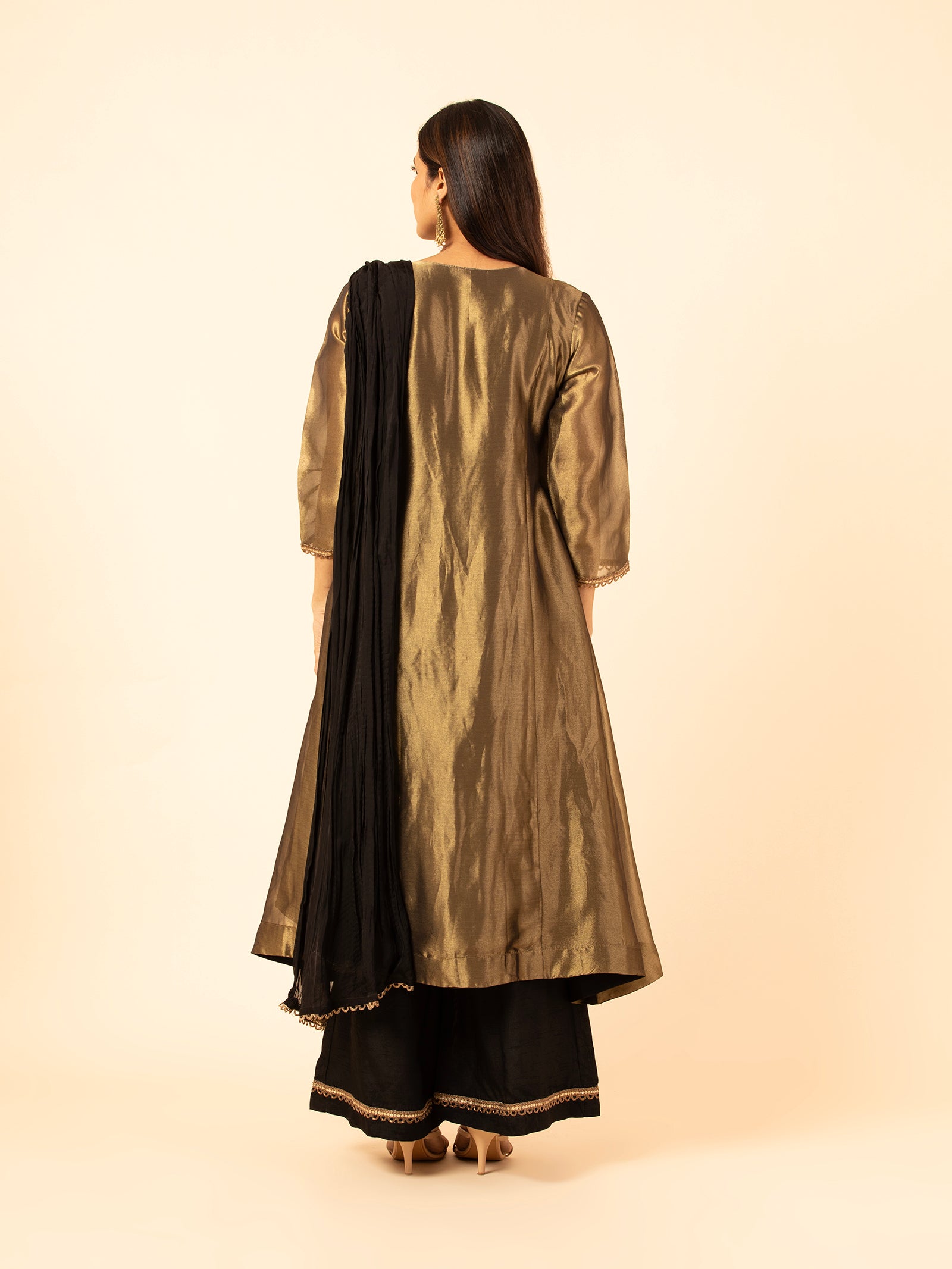 Bronze Gilded Chanderi Suit Set