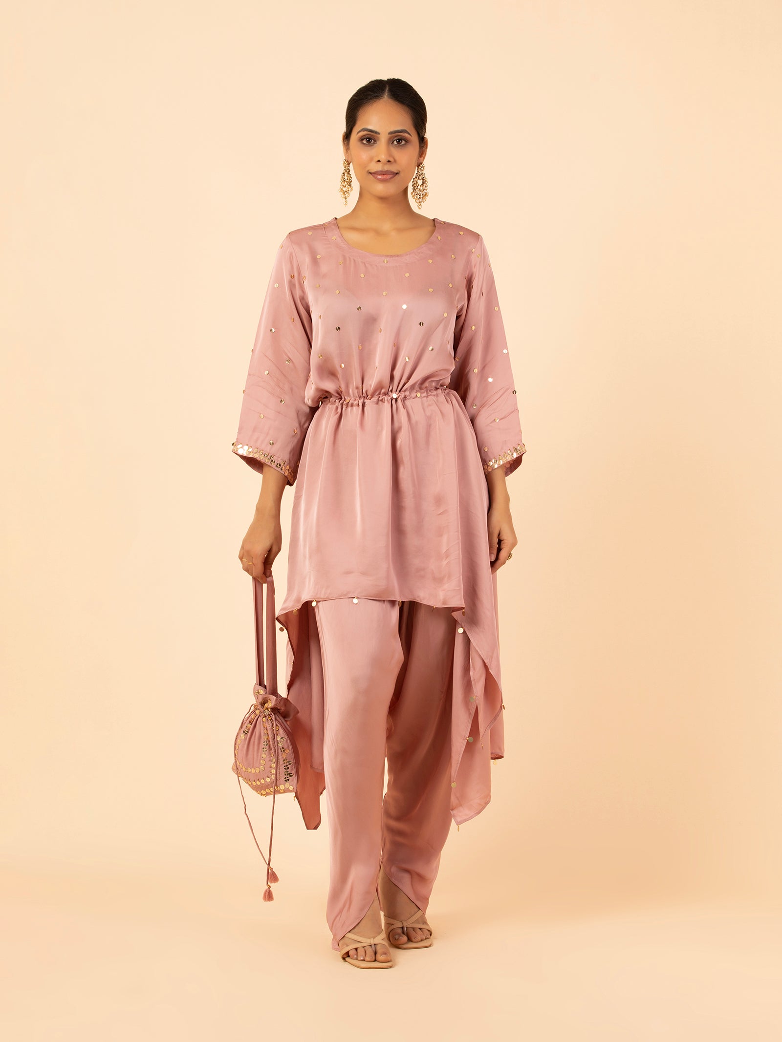Mauve Gleam Dhoti Co-ord Set