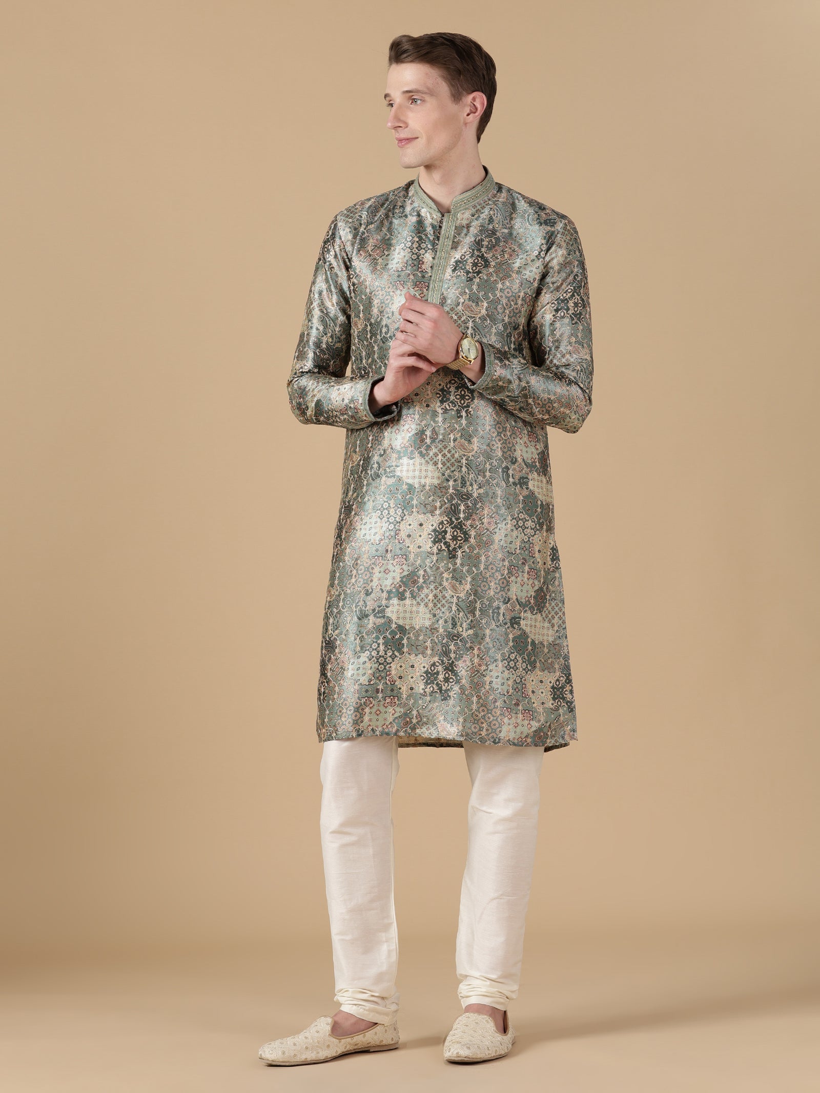 Deep Olive Renaissance Kurta Set