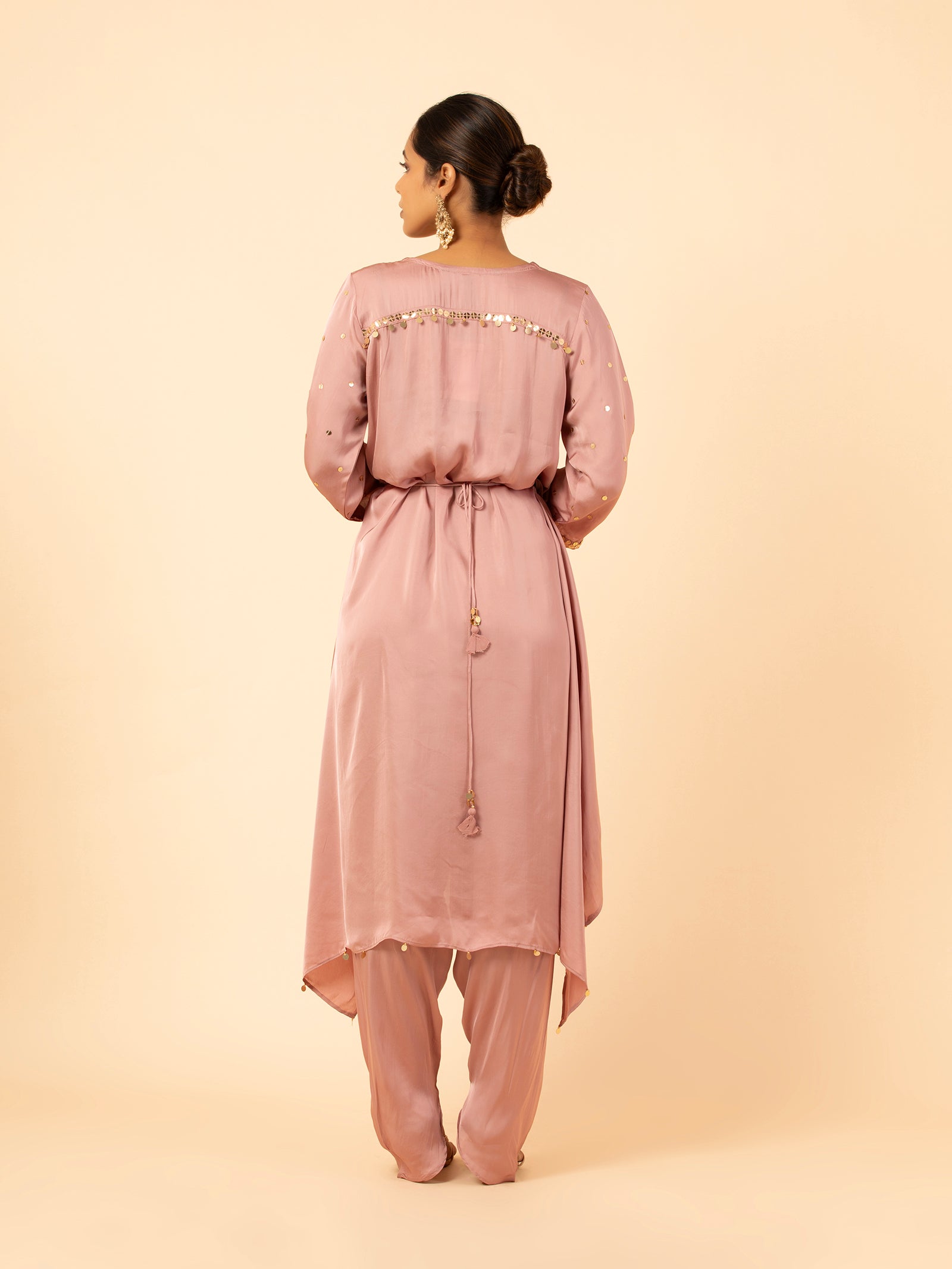 Mauve Gleam Dhoti Co-ord Set