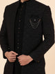 Onyx Arabesque Threadwork Indowestern Set