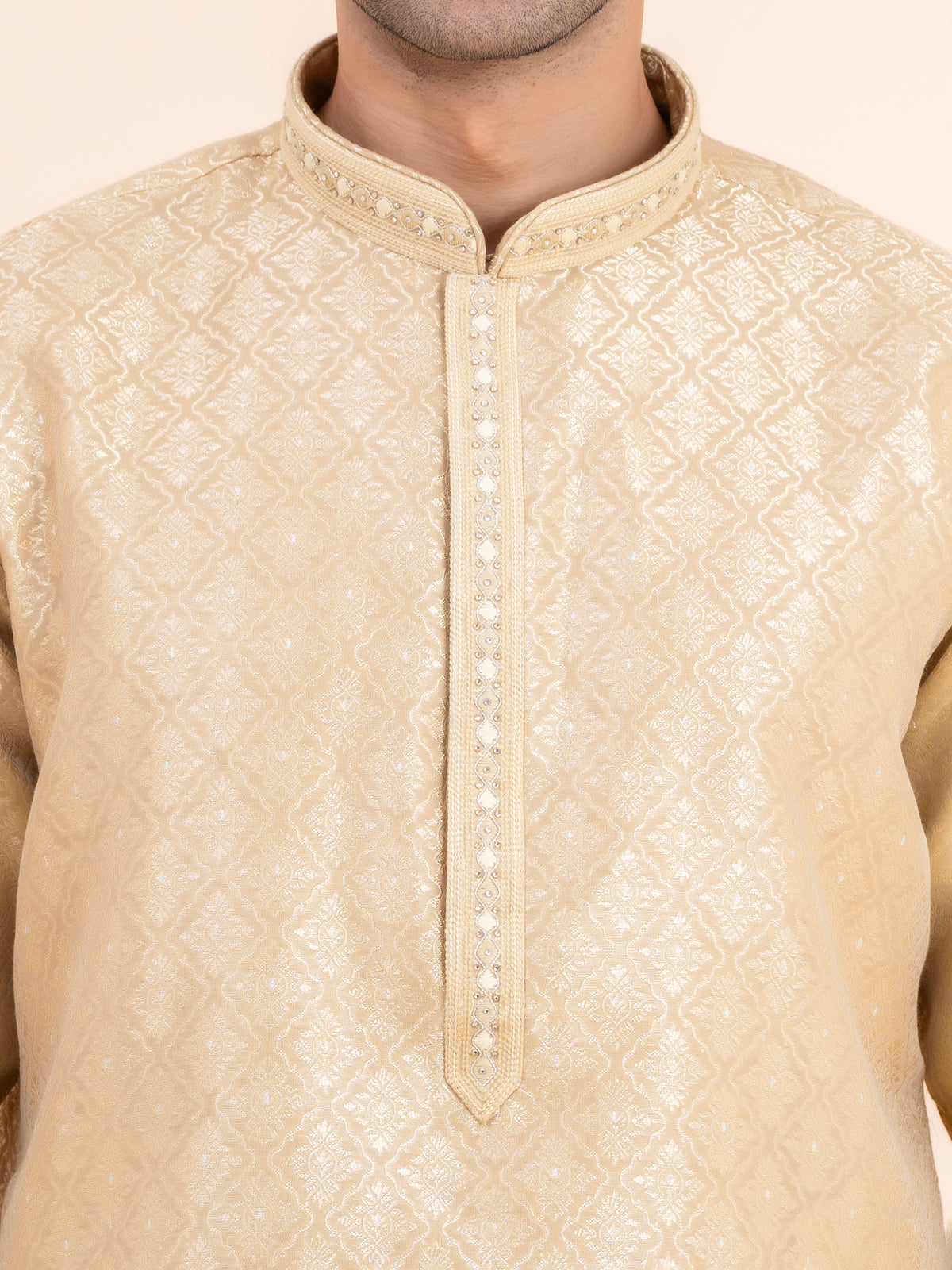 Gold Brocade Kurta Set