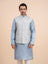 Silver Grey Embroidered Nehru Jacket
