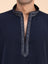 Midnight Navy Embellished Neck Kurta Set