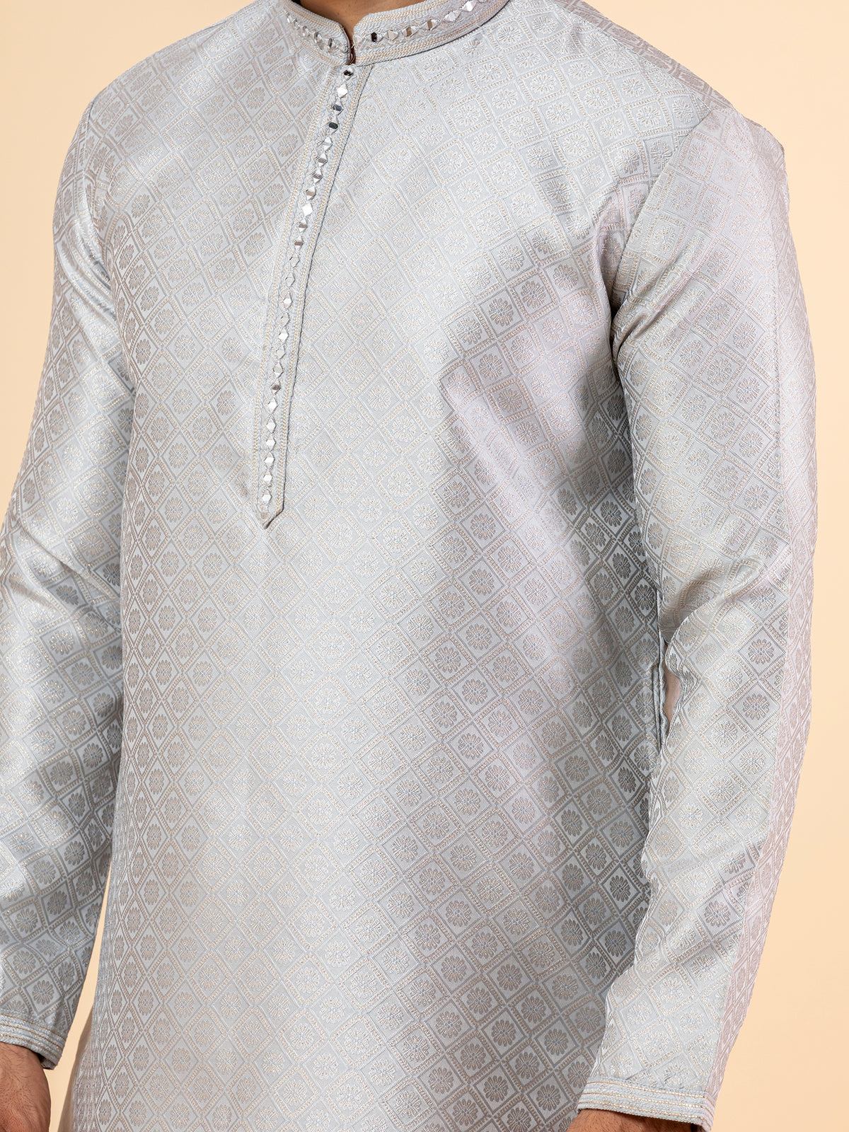 Sterling Grey Rhombus Kurta Set