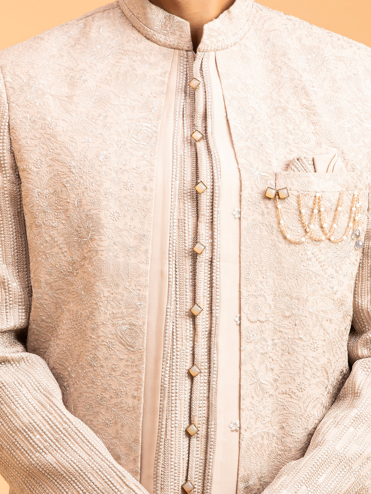 Champagne Sand Opulence Indo-Western Set