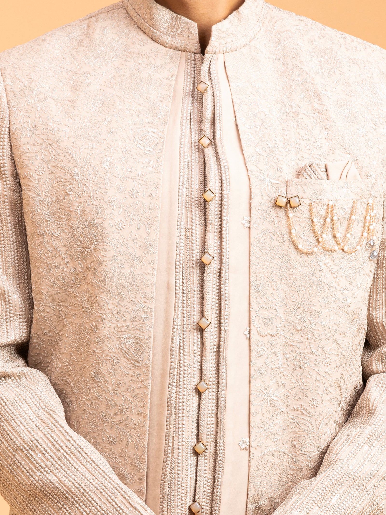 Champagne Sand Opulence Indo-Western Set