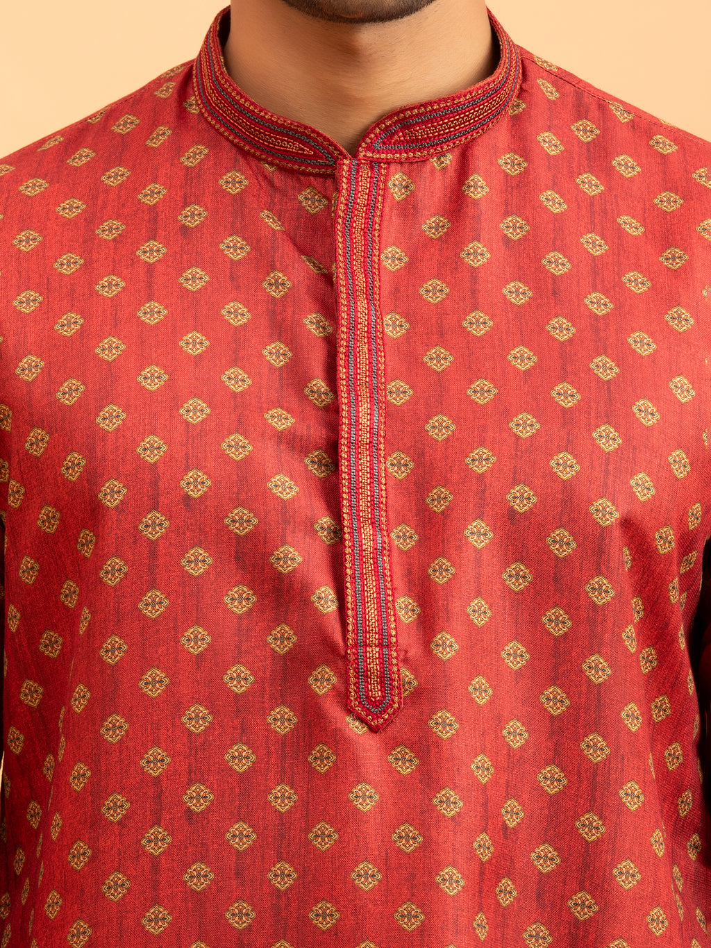 Crimson Heritage Print Kurta