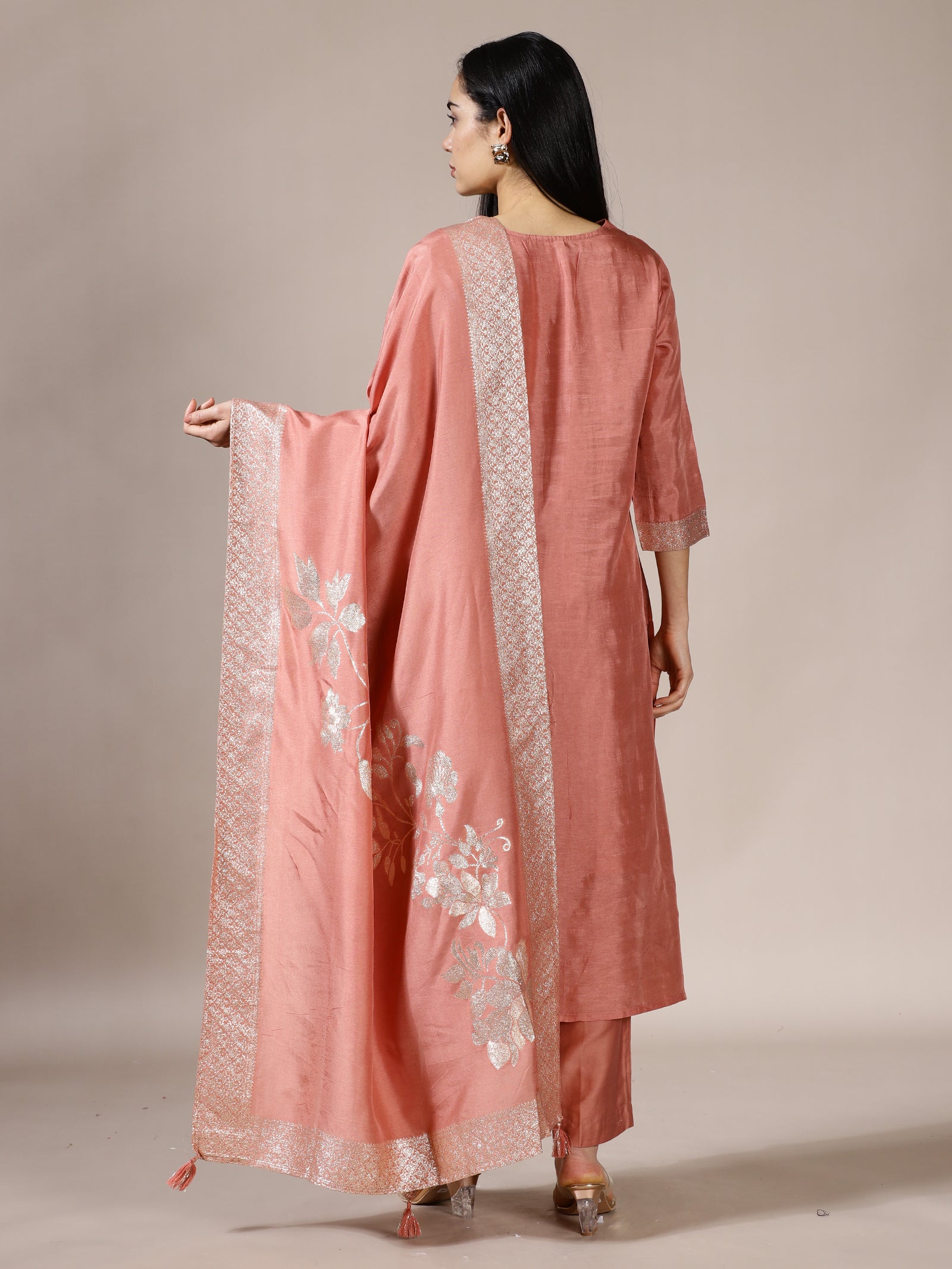 Rose Gold Floral Suit Set