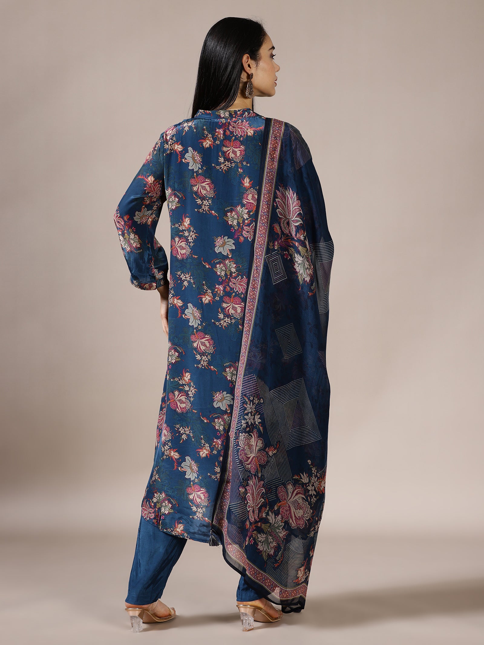 Midnight Blue Floral Suit Set