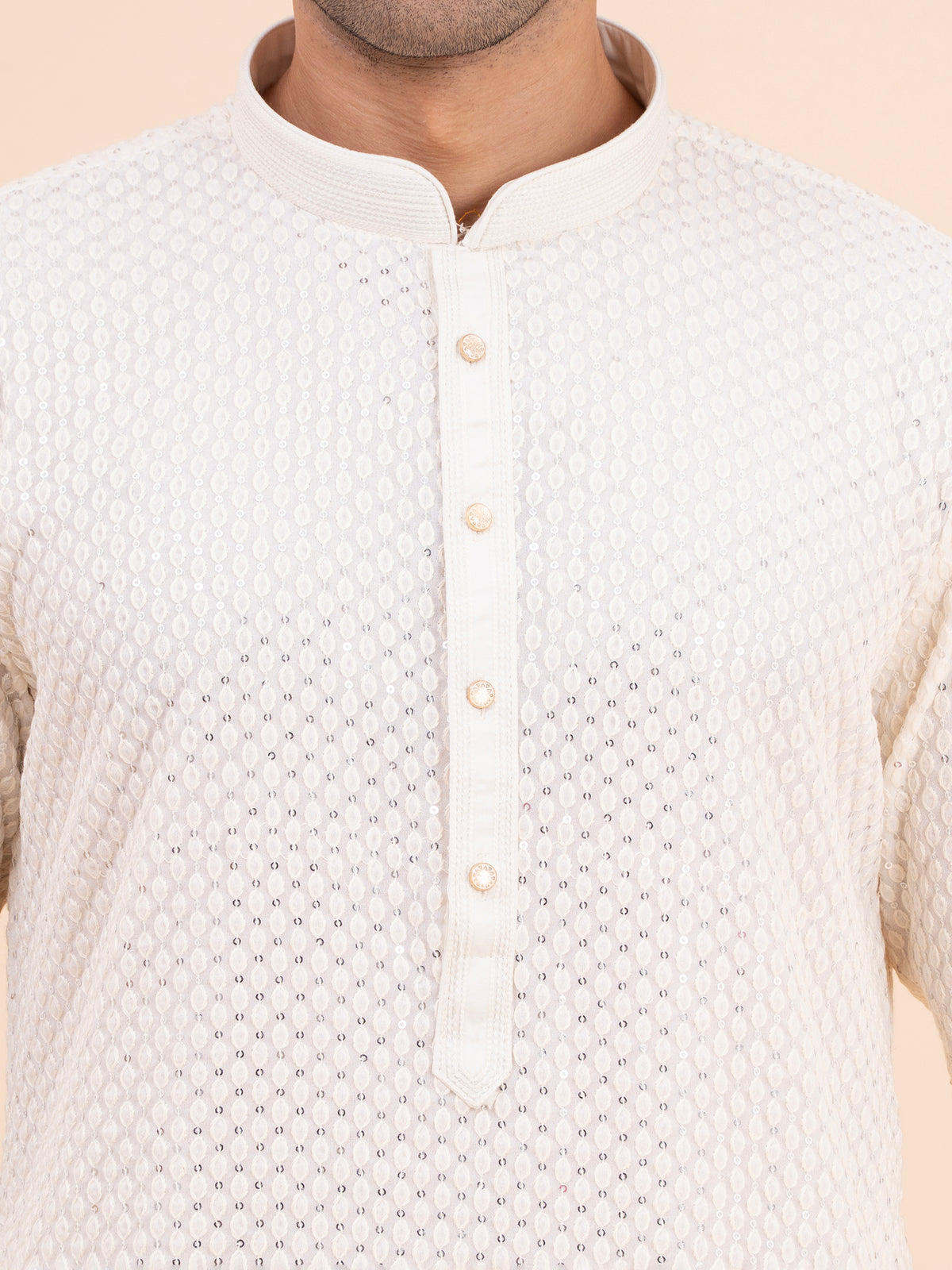 Ivory Chikankari Embroidred Kurta Set