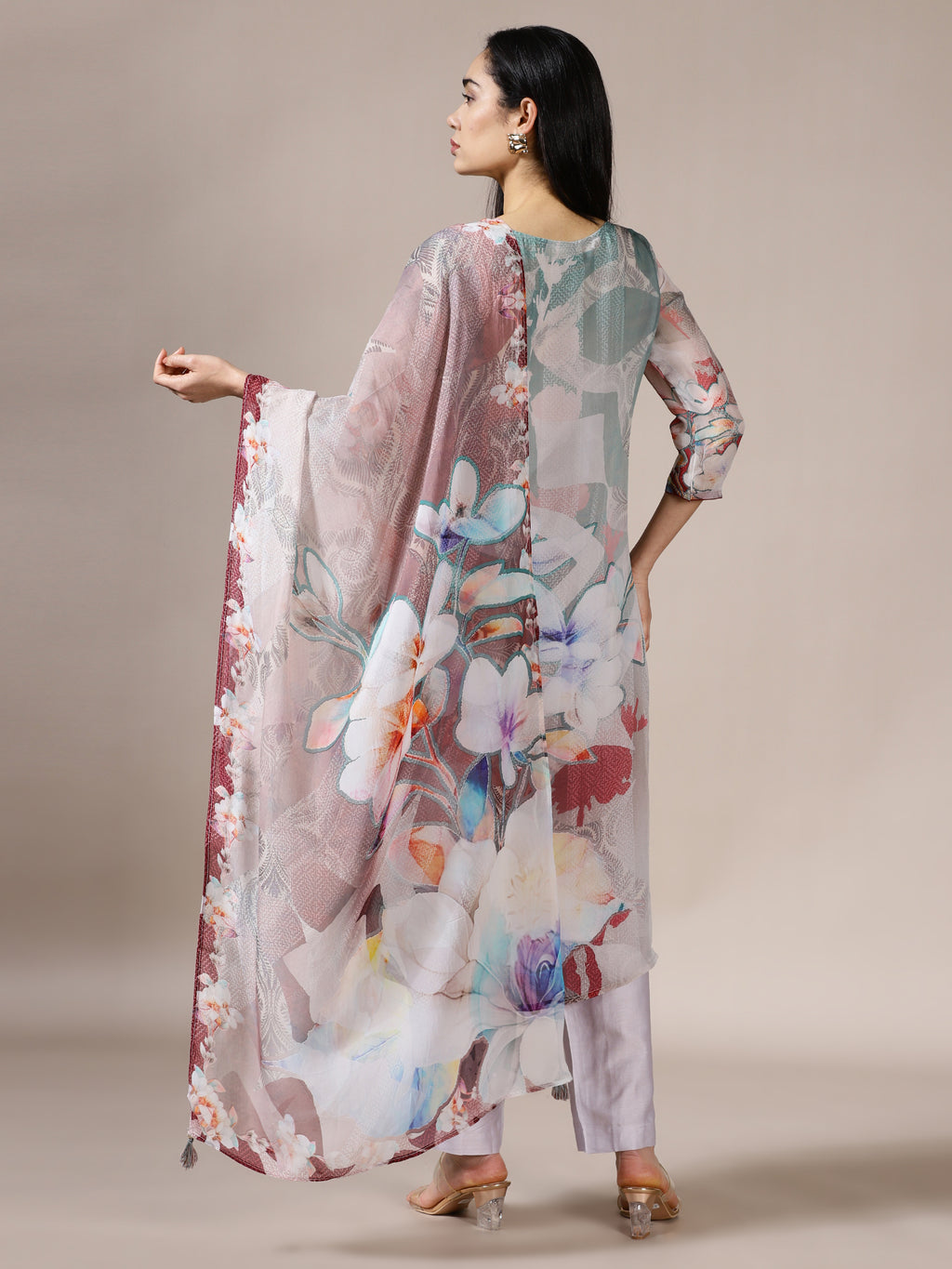 Watercolor Chiffon Kurta Set