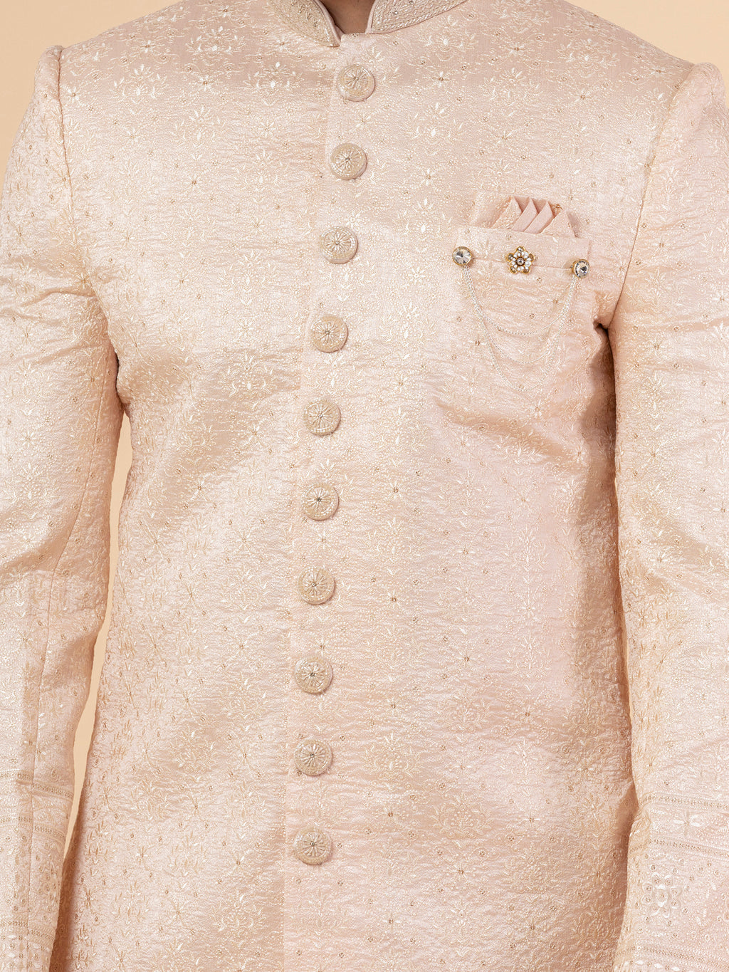 Alabaster Blush Heavy-Embroidered Sherwani