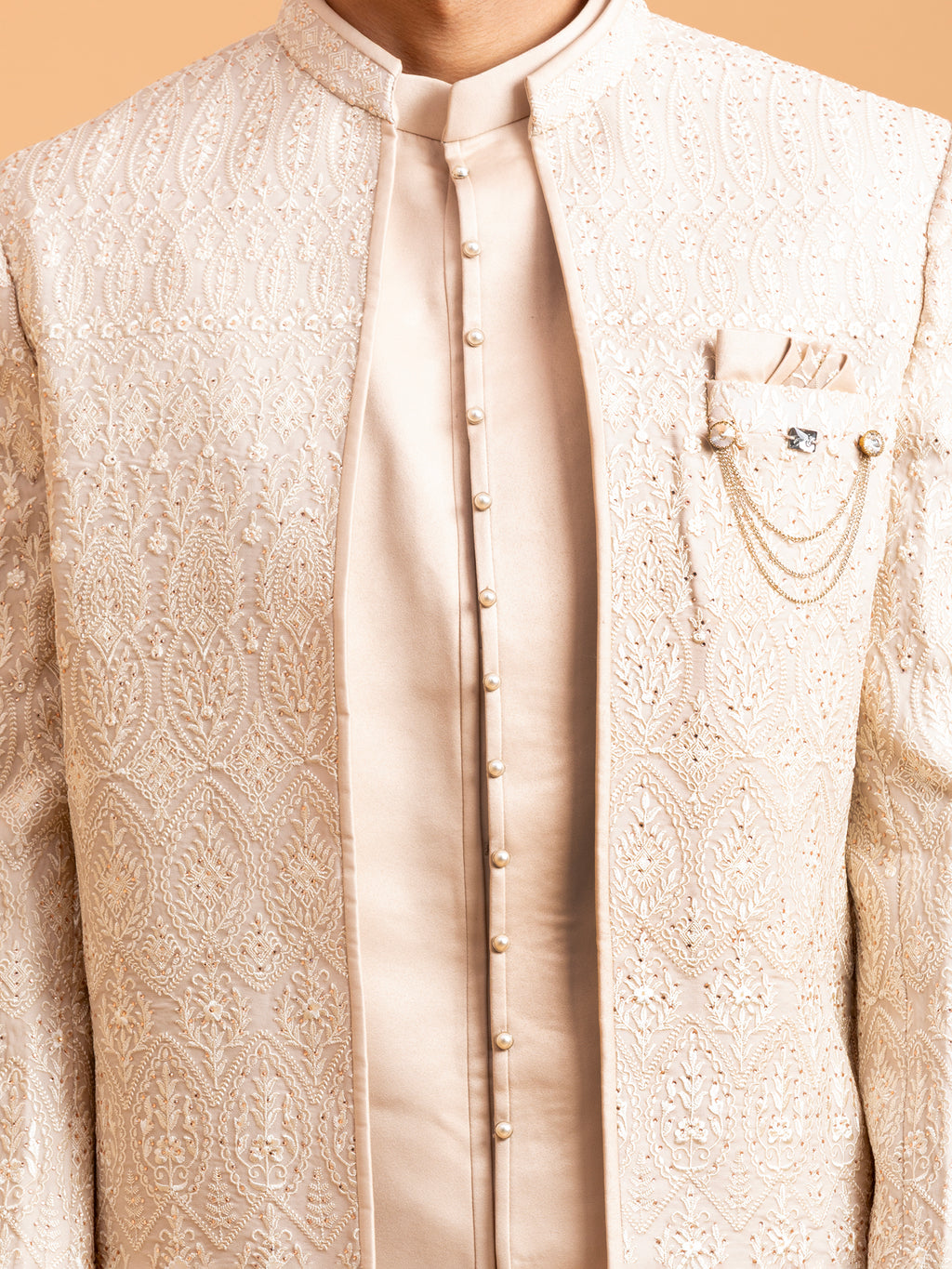 Ivory Serenity Embellished Indo-Western Set