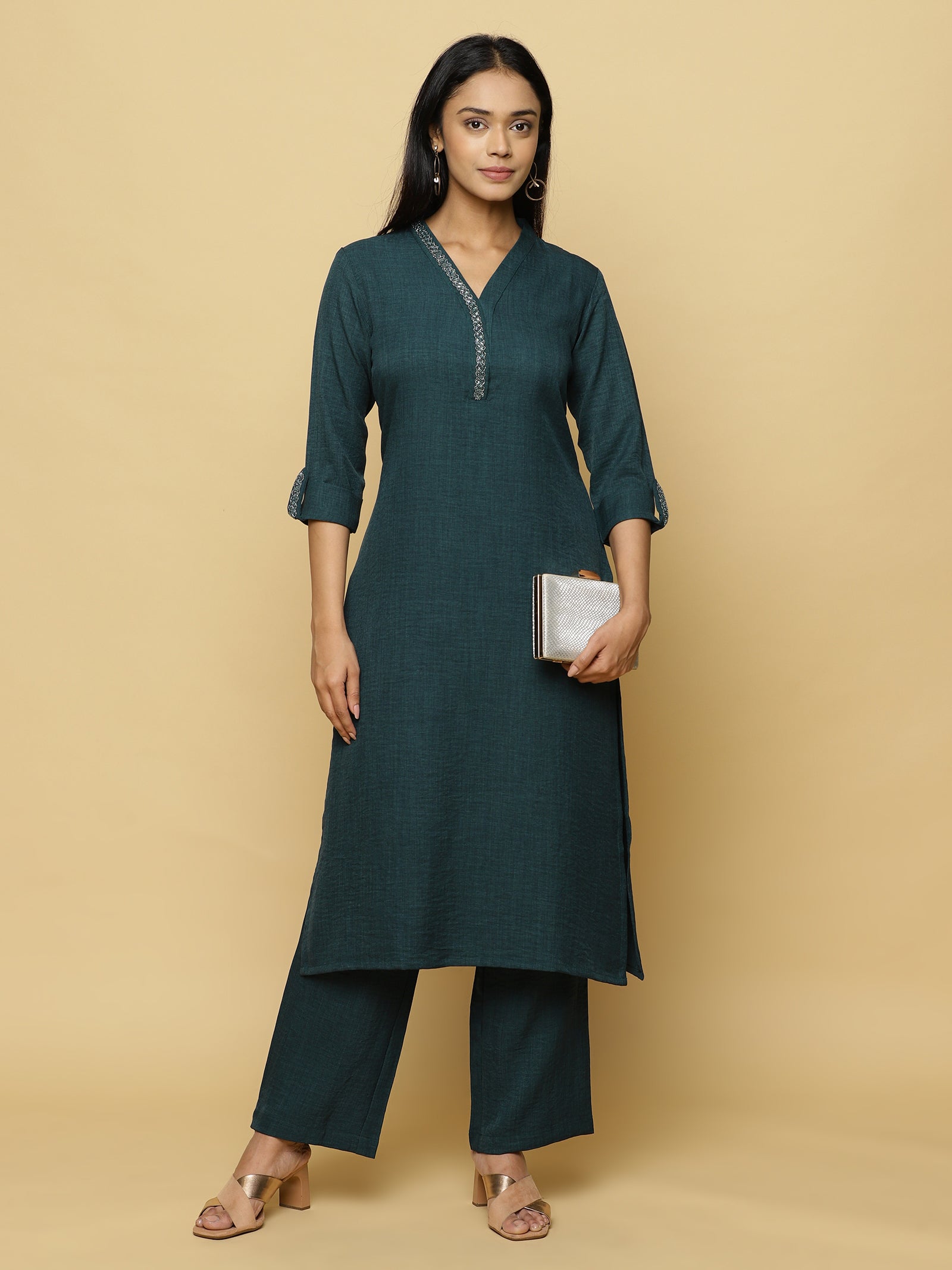 Forest Green Textured Co-ord Set