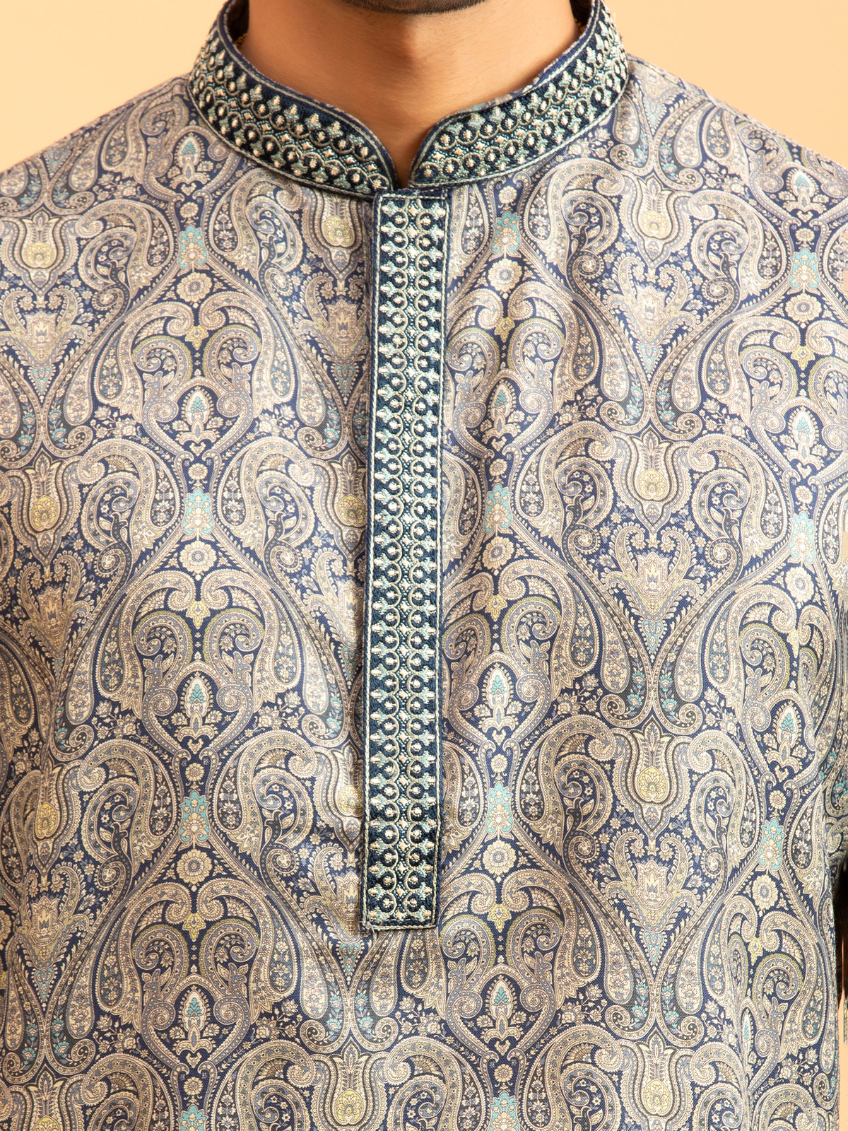 Azure Heritage Paisley Kurta