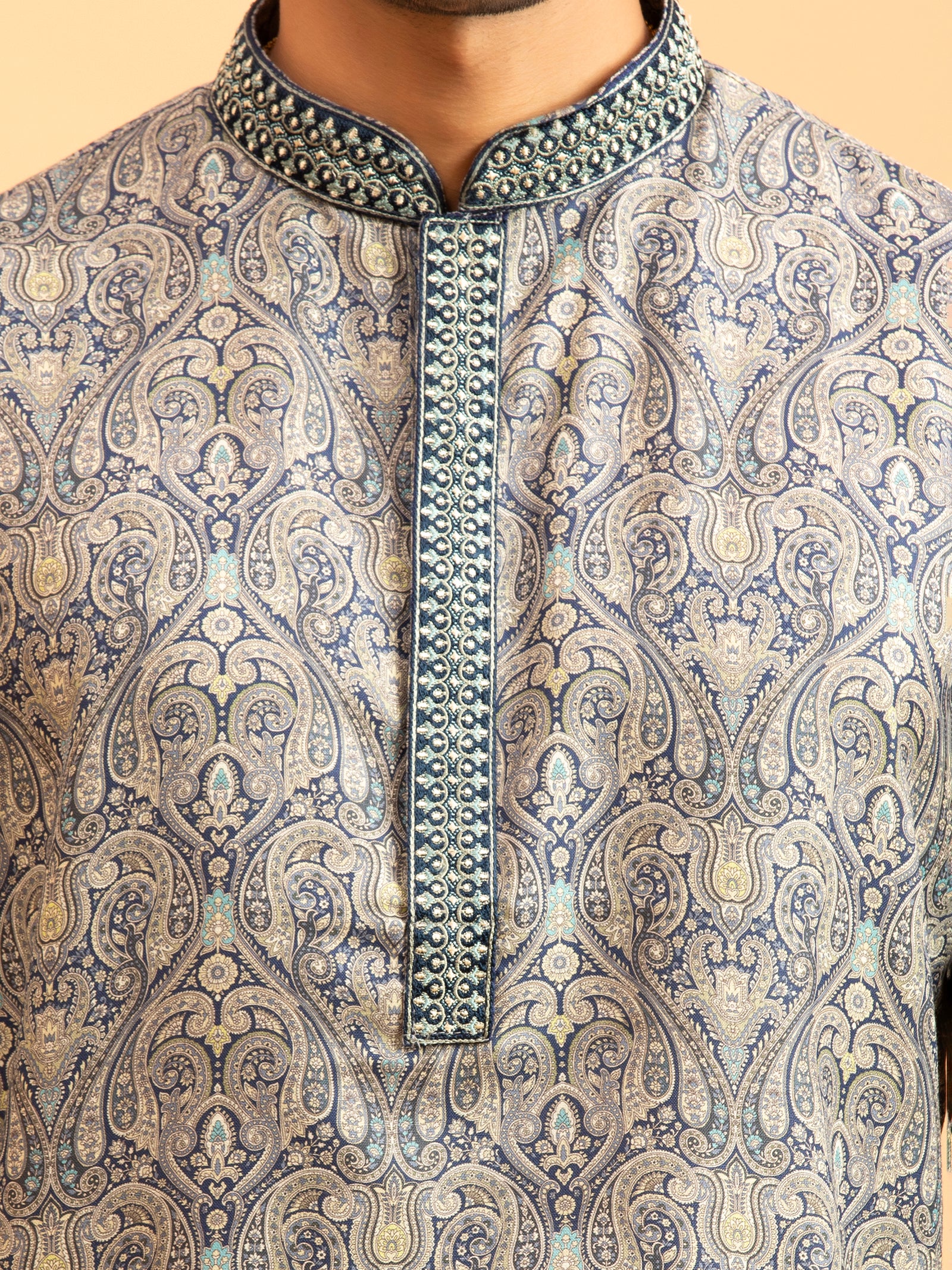 Azure Heritage Paisley Kurta