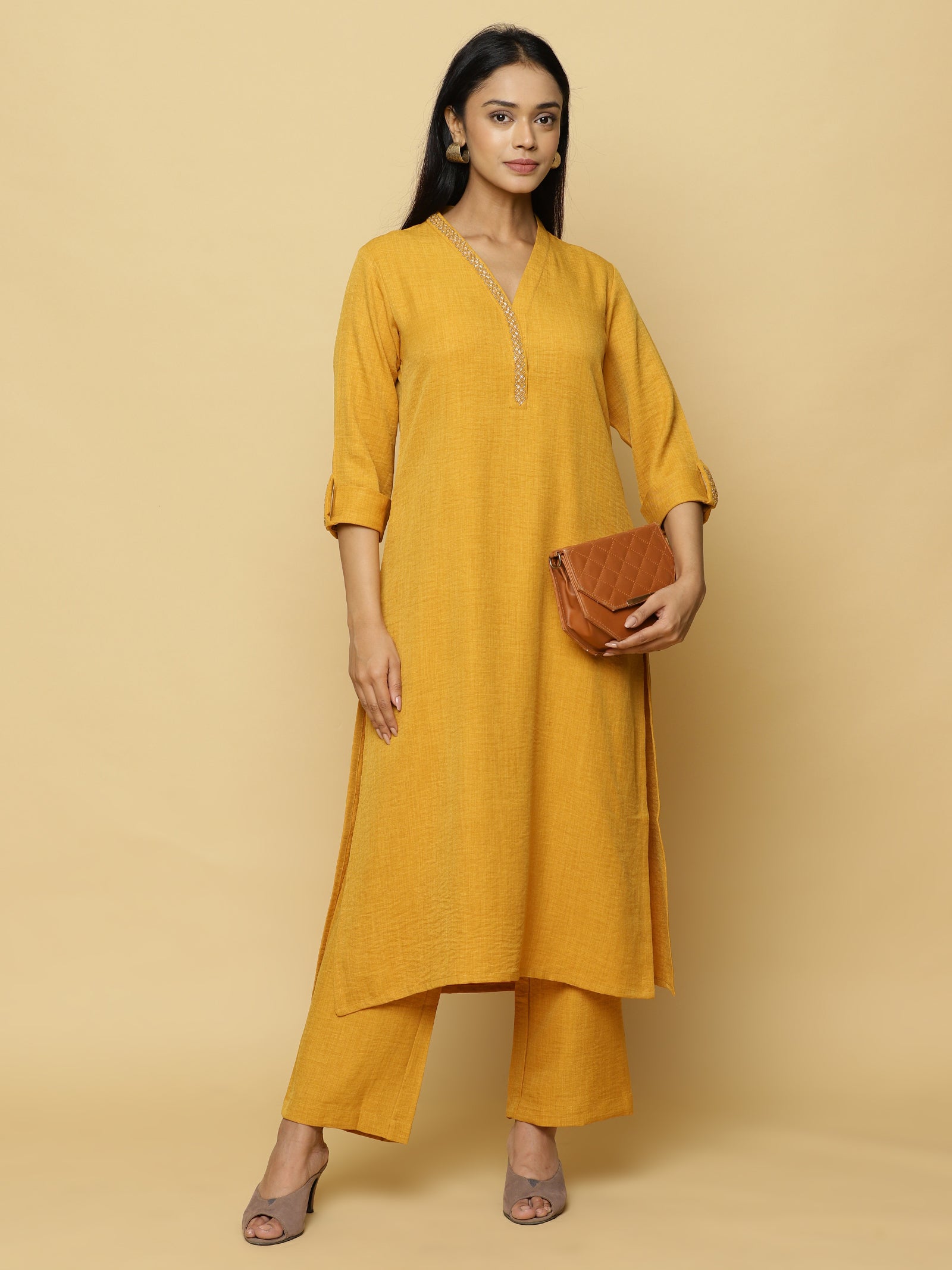 Mustard Textured Co-ord Set