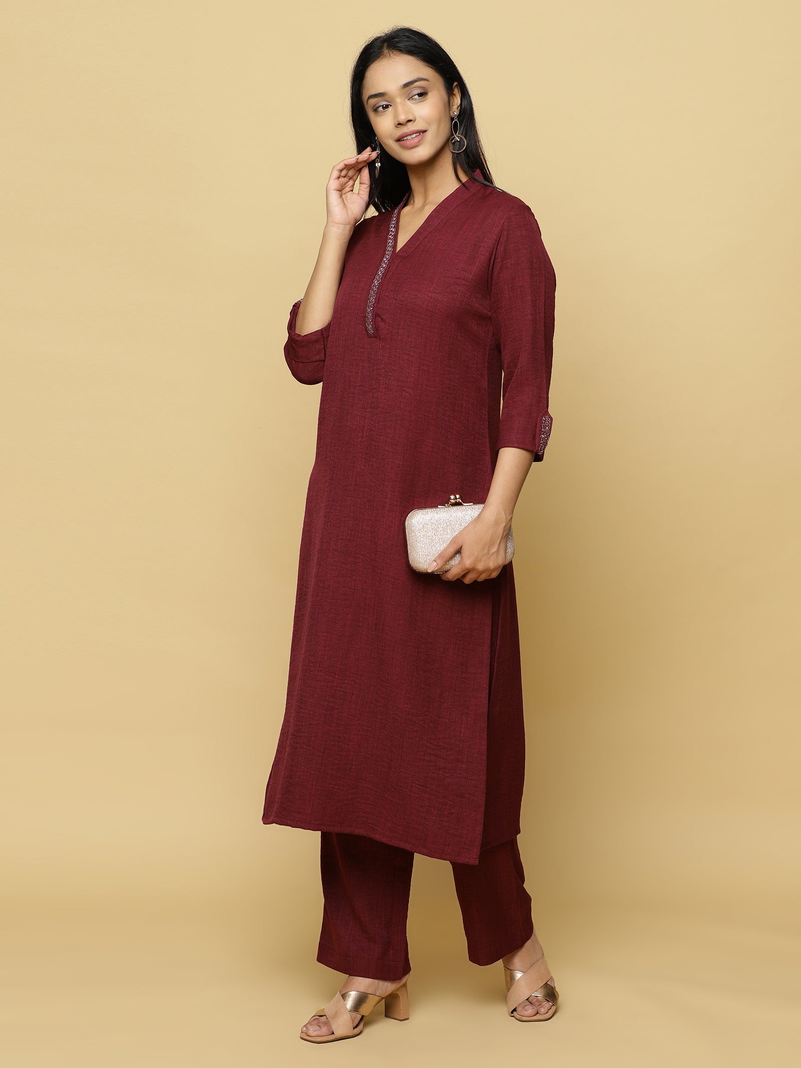 Merlot Textured Co-ord Set