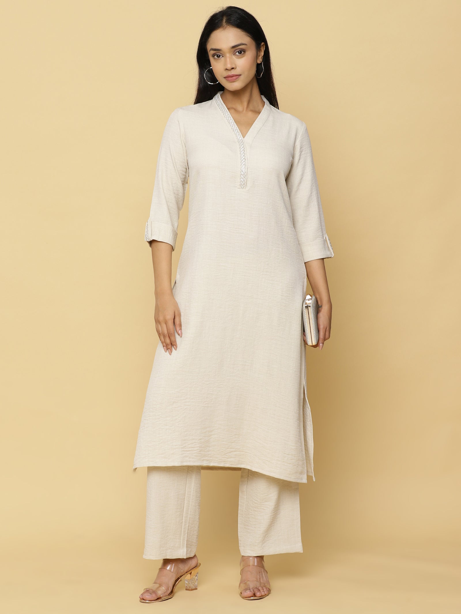 Ivory Textured Co-ord Set