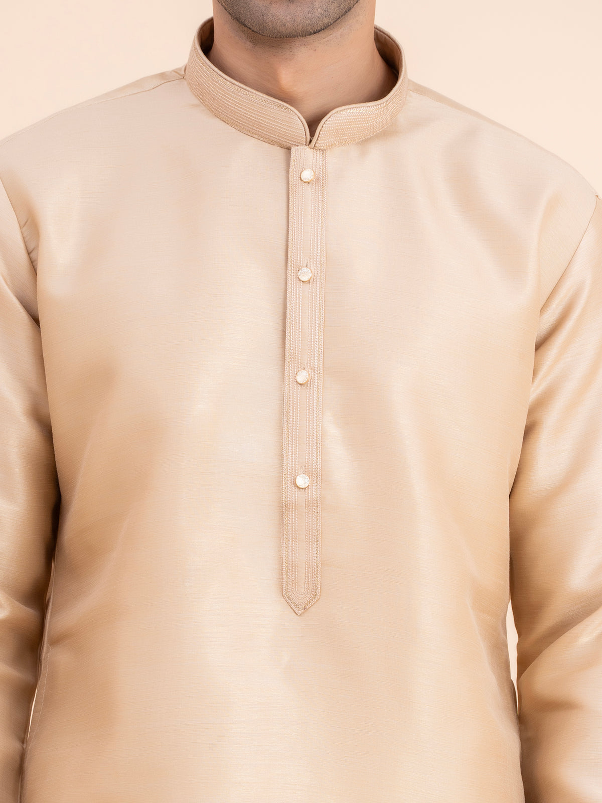 Champagne Gold Solid Kurta Set