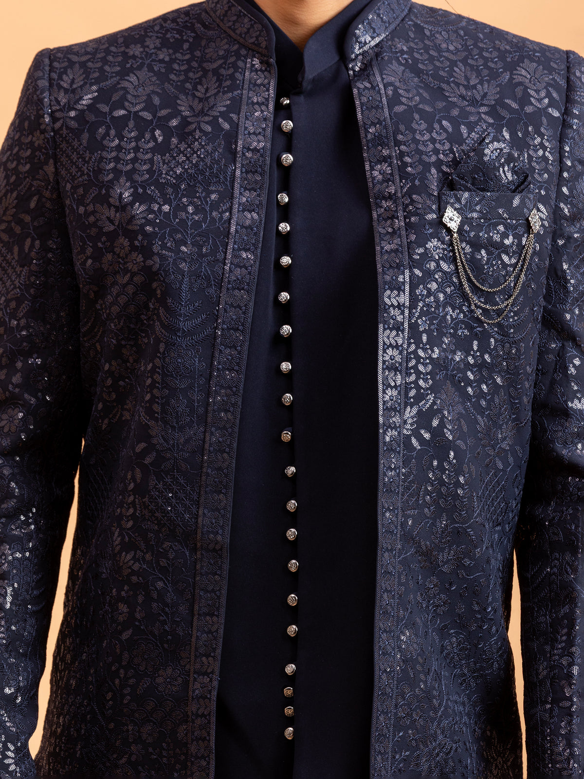 Midnight Sequin Radiance Indo-Western Set