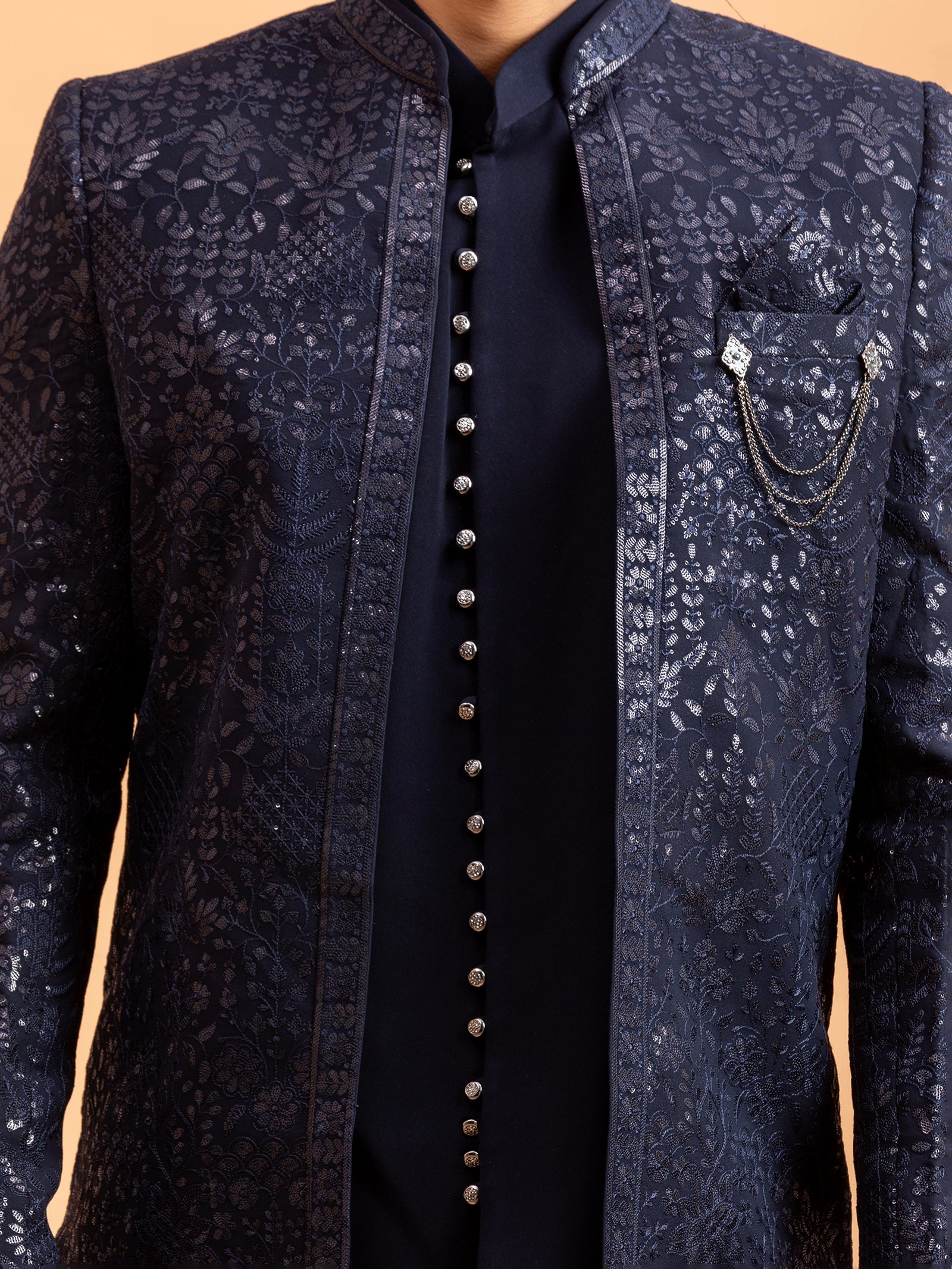 Midnight Sequin Radiance Indo-Western Set