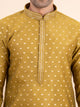 Mustard Yellow Woven Kurta Set