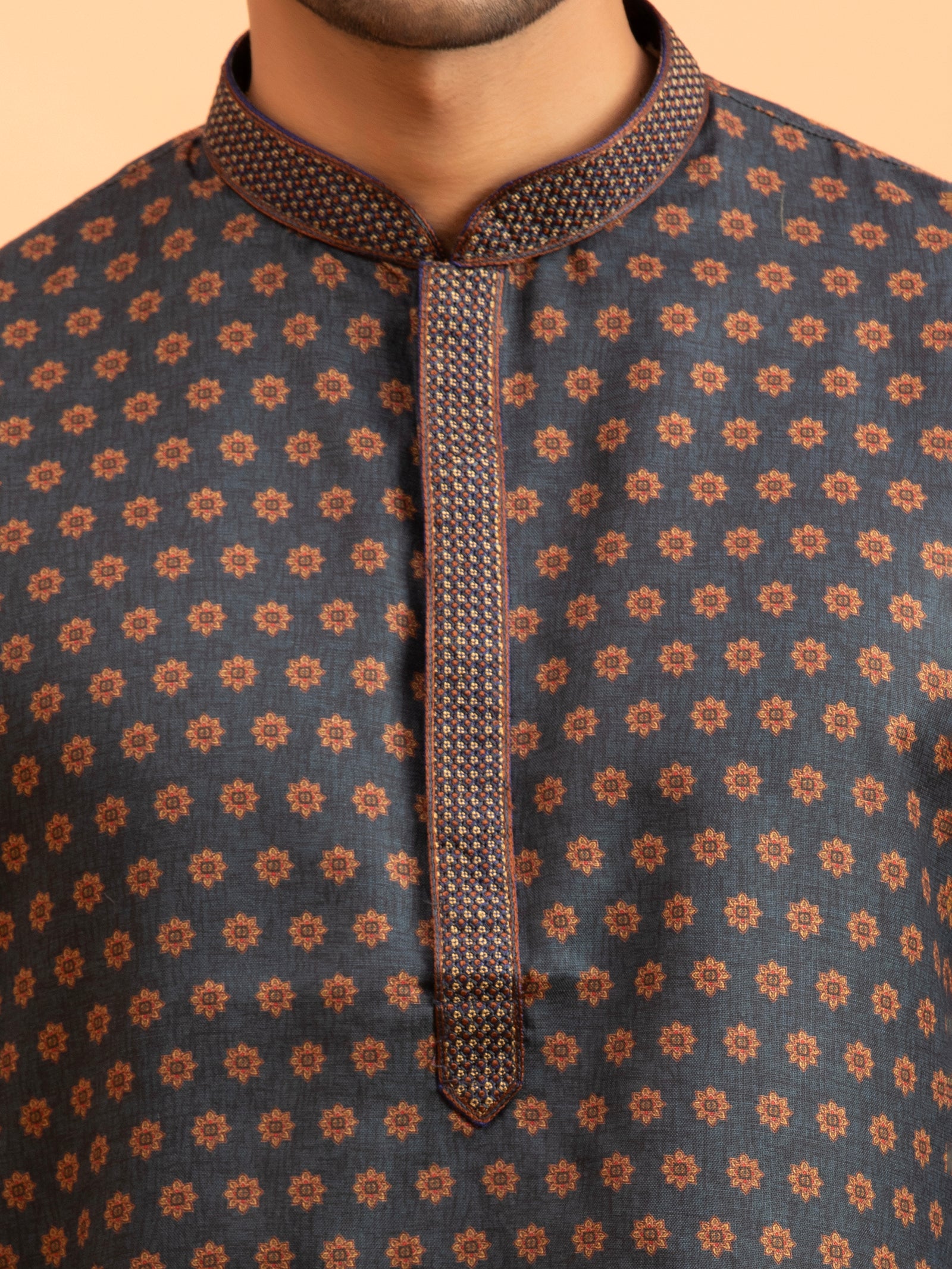 Midnight Floral Motif Kurta