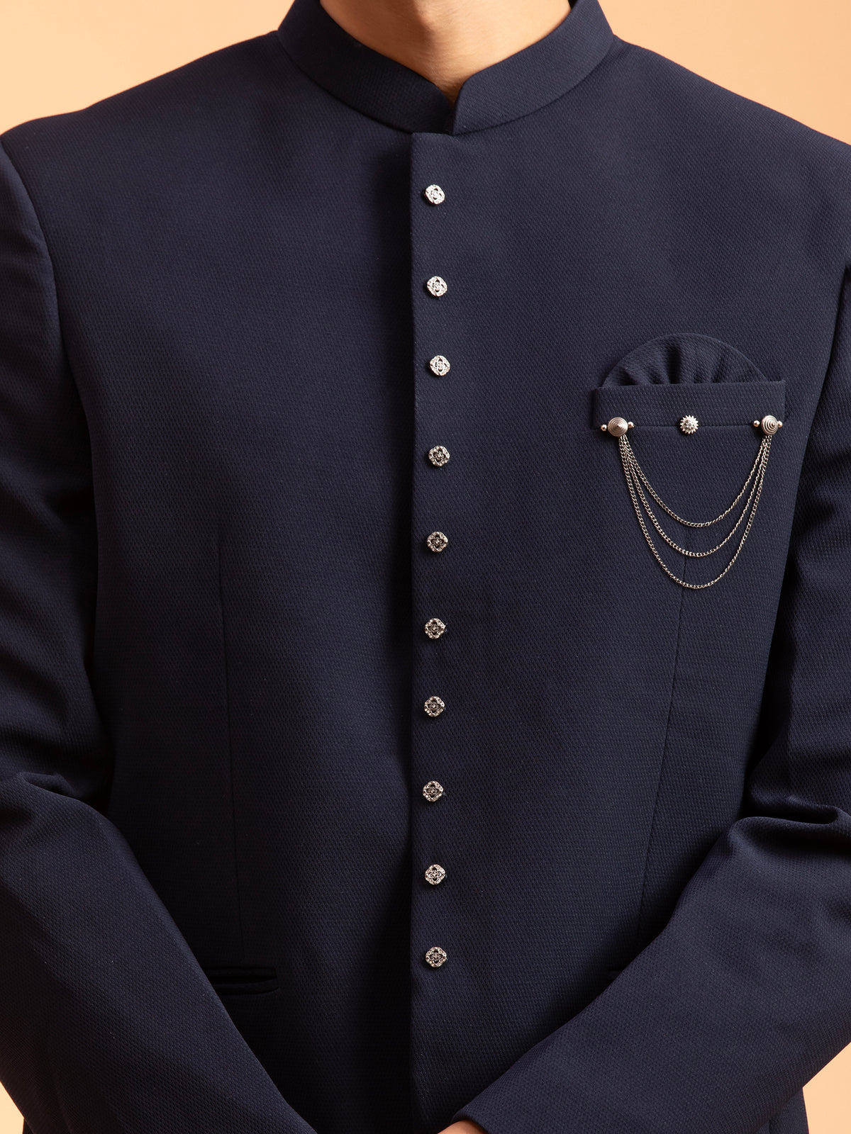 Midnight Navy Structured Jodhpuri Set