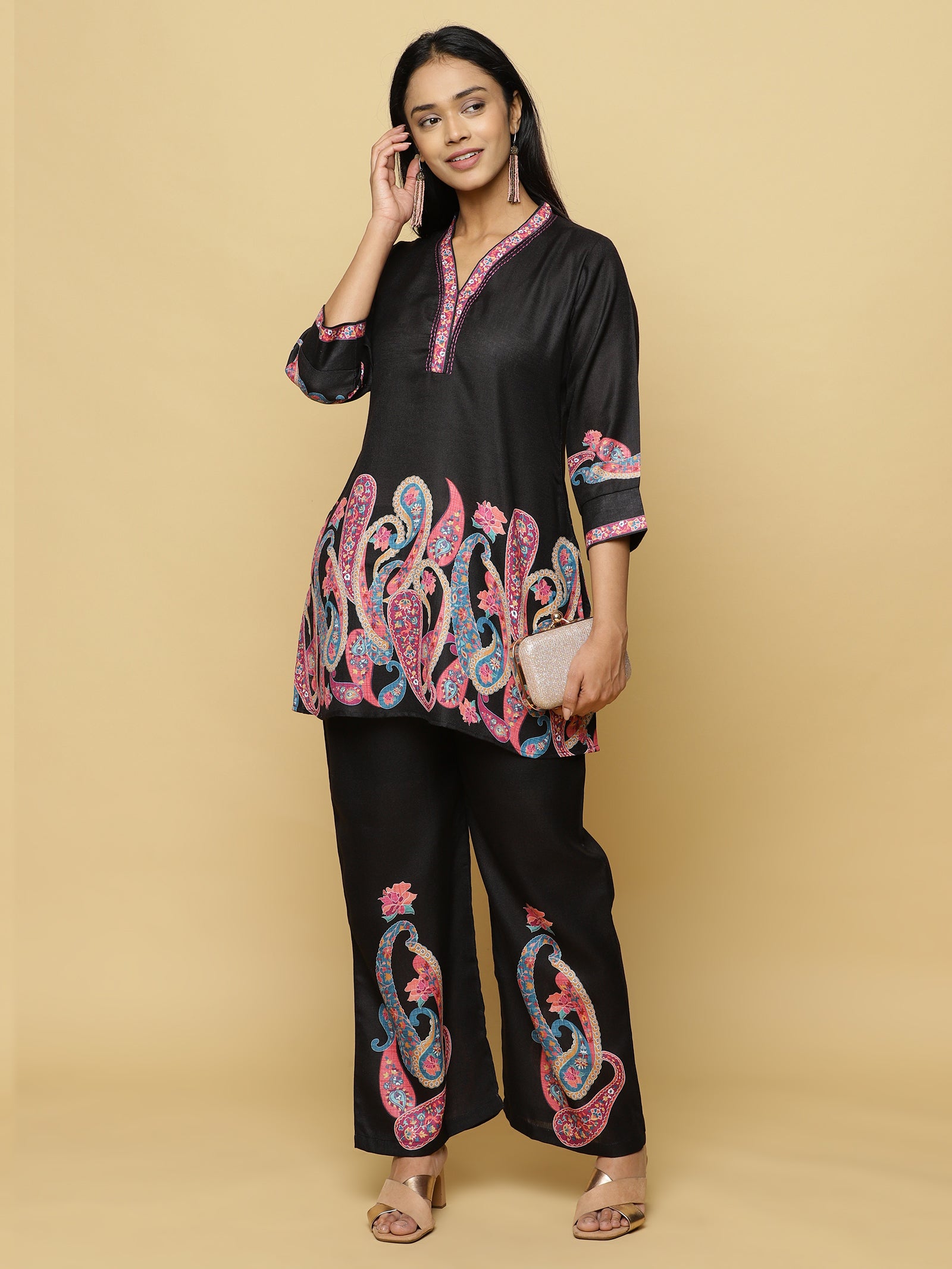 Black Paisley Co-ord Set