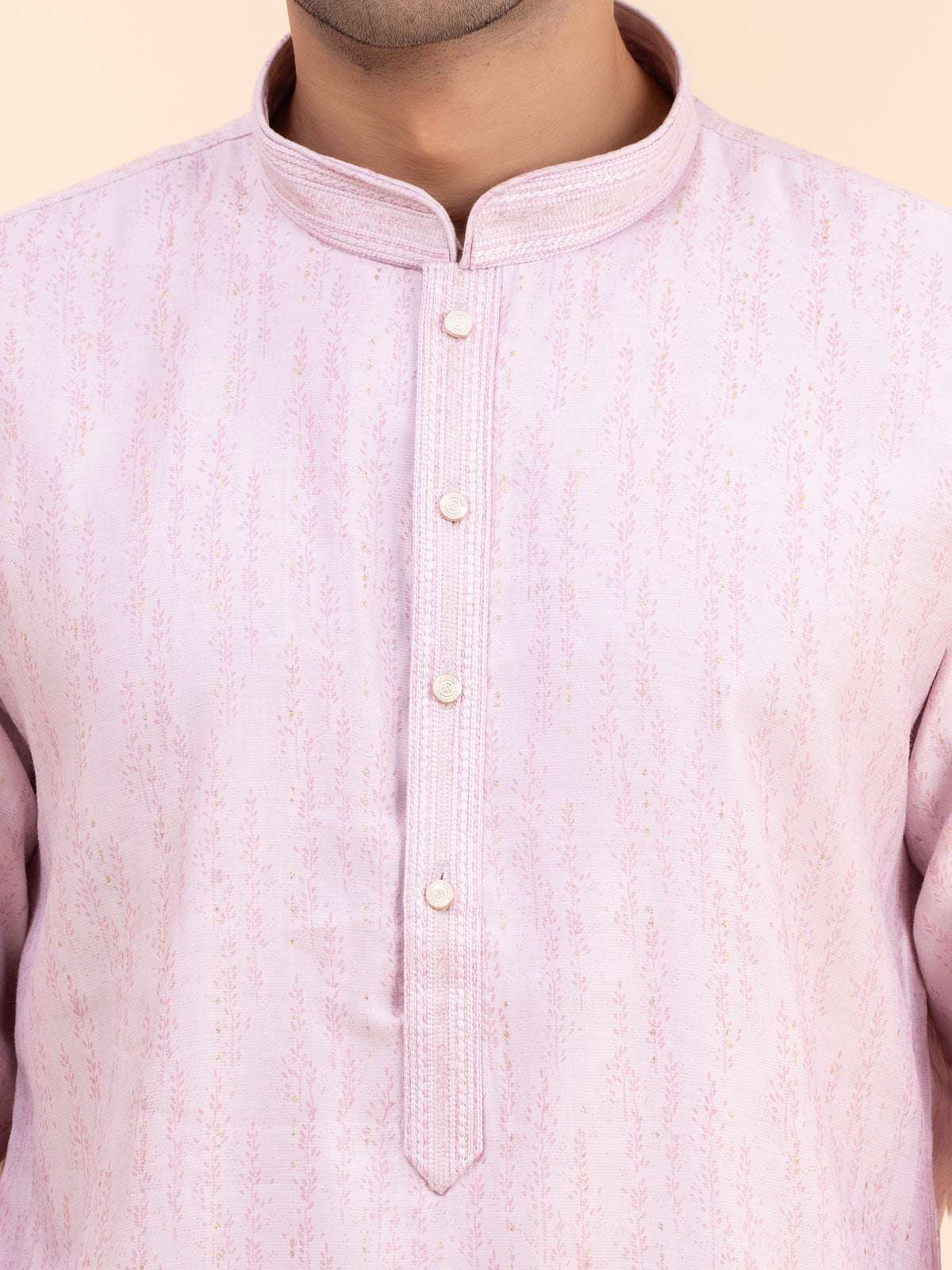 Lavender Texture Kurta Set