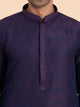 Midnight Indigo Brocade Kurta Set
