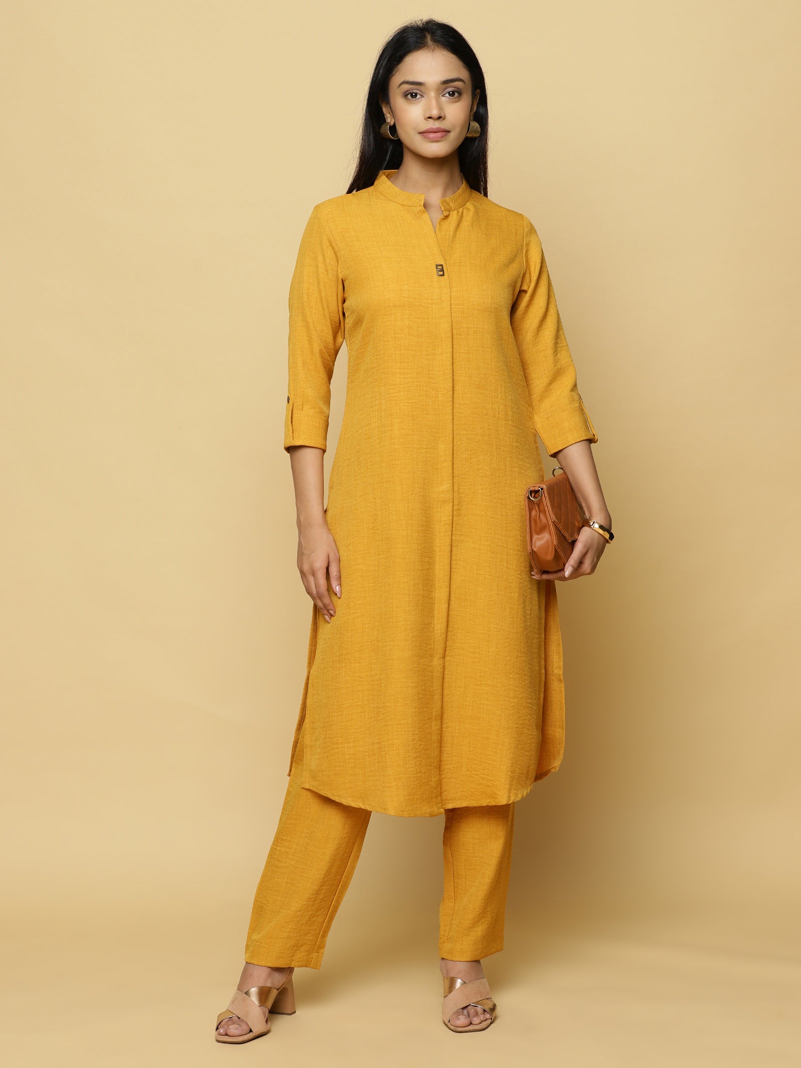 Mustard Mandarin Co-ord Set