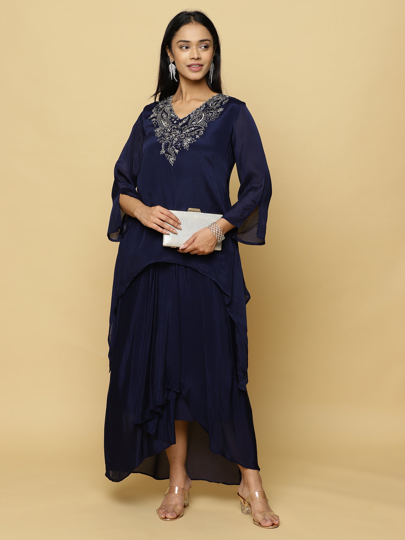 Navy Blue Layered Co-ord Set